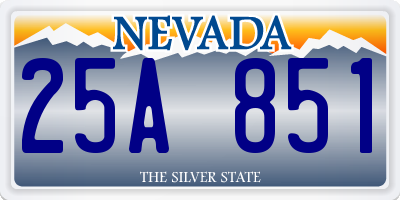 NV license plate 25A851