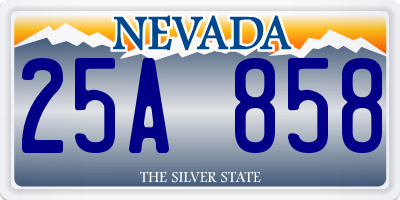 NV license plate 25A858