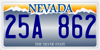 NV license plate 25A862