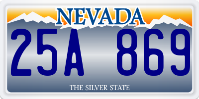 NV license plate 25A869