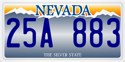 NV license plate 25A883