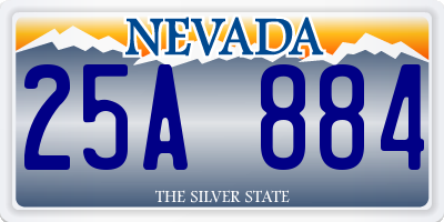 NV license plate 25A884