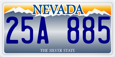 NV license plate 25A885