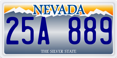 NV license plate 25A889