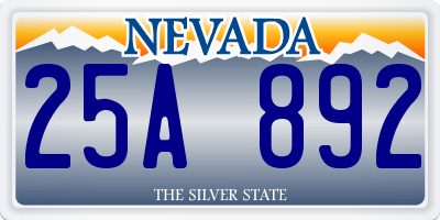 NV license plate 25A892
