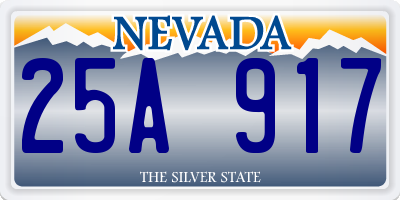 NV license plate 25A917