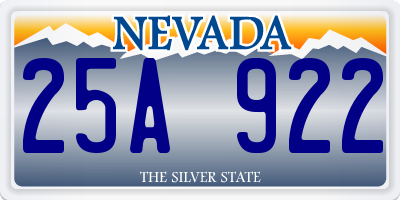 NV license plate 25A922