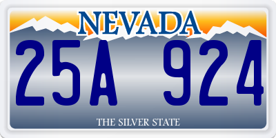 NV license plate 25A924