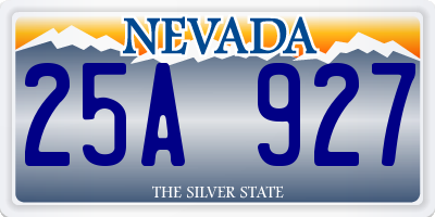 NV license plate 25A927