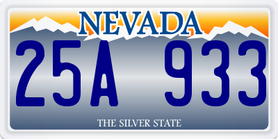 NV license plate 25A933