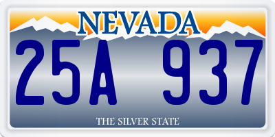 NV license plate 25A937