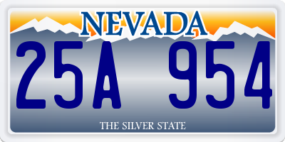 NV license plate 25A954