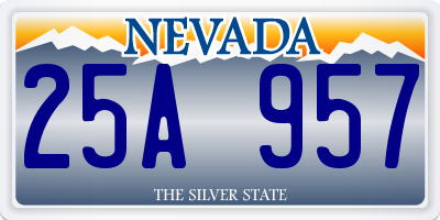 NV license plate 25A957