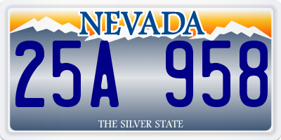 NV license plate 25A958