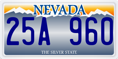 NV license plate 25A960