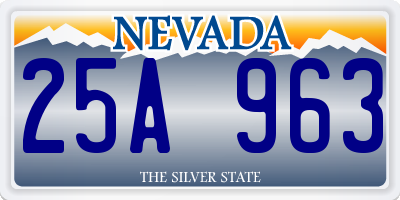 NV license plate 25A963