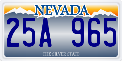 NV license plate 25A965