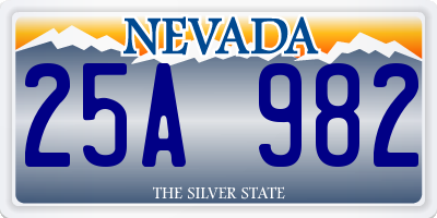NV license plate 25A982