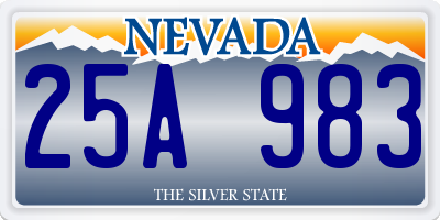 NV license plate 25A983