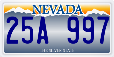 NV license plate 25A997