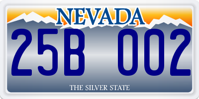 NV license plate 25B002