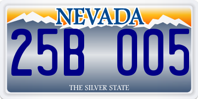 NV license plate 25B005