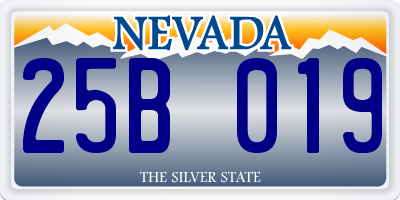 NV license plate 25B019
