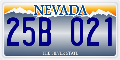 NV license plate 25B021