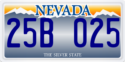 NV license plate 25B025