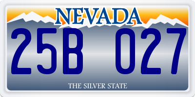 NV license plate 25B027