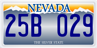 NV license plate 25B029