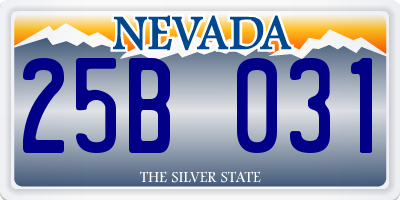 NV license plate 25B031