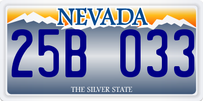 NV license plate 25B033