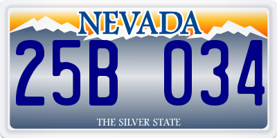 NV license plate 25B034