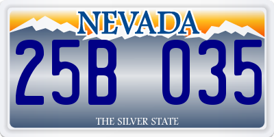 NV license plate 25B035