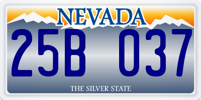 NV license plate 25B037