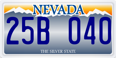 NV license plate 25B040