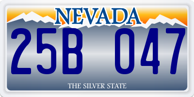 NV license plate 25B047