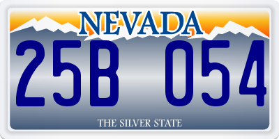 NV license plate 25B054