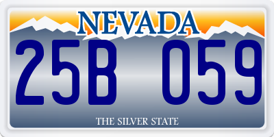 NV license plate 25B059