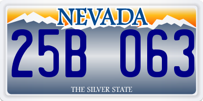 NV license plate 25B063