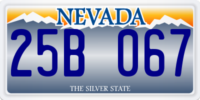 NV license plate 25B067
