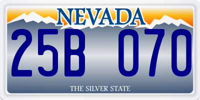 NV license plate 25B070
