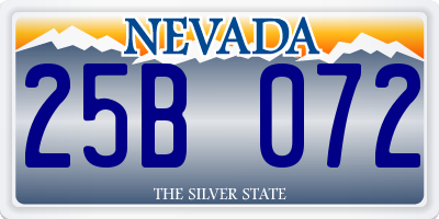 NV license plate 25B072