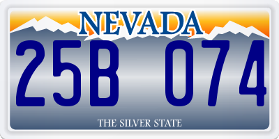 NV license plate 25B074