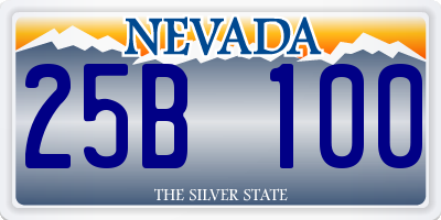 NV license plate 25B100