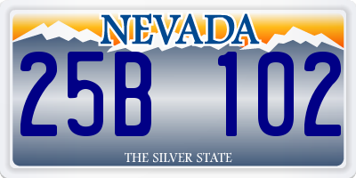 NV license plate 25B102