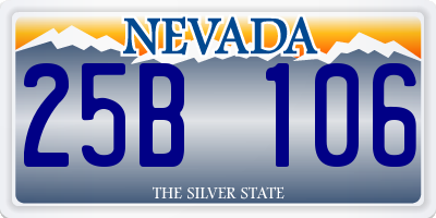 NV license plate 25B106