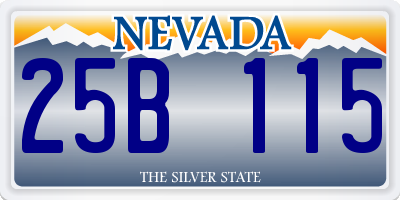 NV license plate 25B115