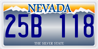 NV license plate 25B118